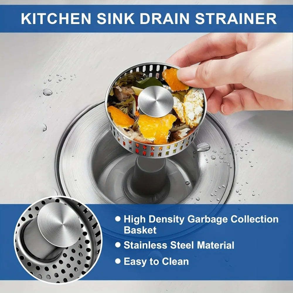 3-in-1 Stainless Steel Sink Stopper & Strainer