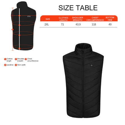 Heated Vest With 9 Heating Zones – USB Electric Winter Thermal Jacket for Men & Women, Lightweight Outdoor Skiing & Hiking Coat