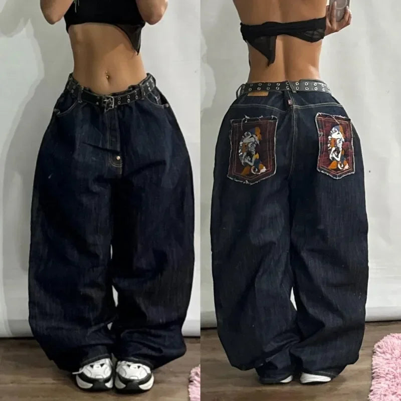 Women's Washed Wide Legged Jeans