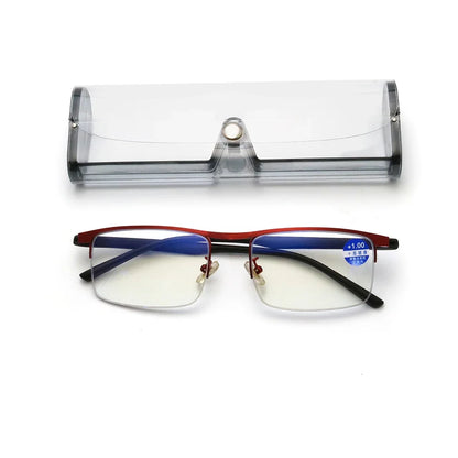 IENJOY Intelligent Multifocal Progressive Reading Glasses Half Frame Dual-use Anti-Blue Light  Automatic Adjustment Eyewear