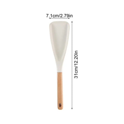 Heat-Resistant Silicone Cooking Spatula with Wooden Handle – Non-Stick, Food-Grade, Ergonomic Kitchen Tool for Stirring, Mixing & Baking