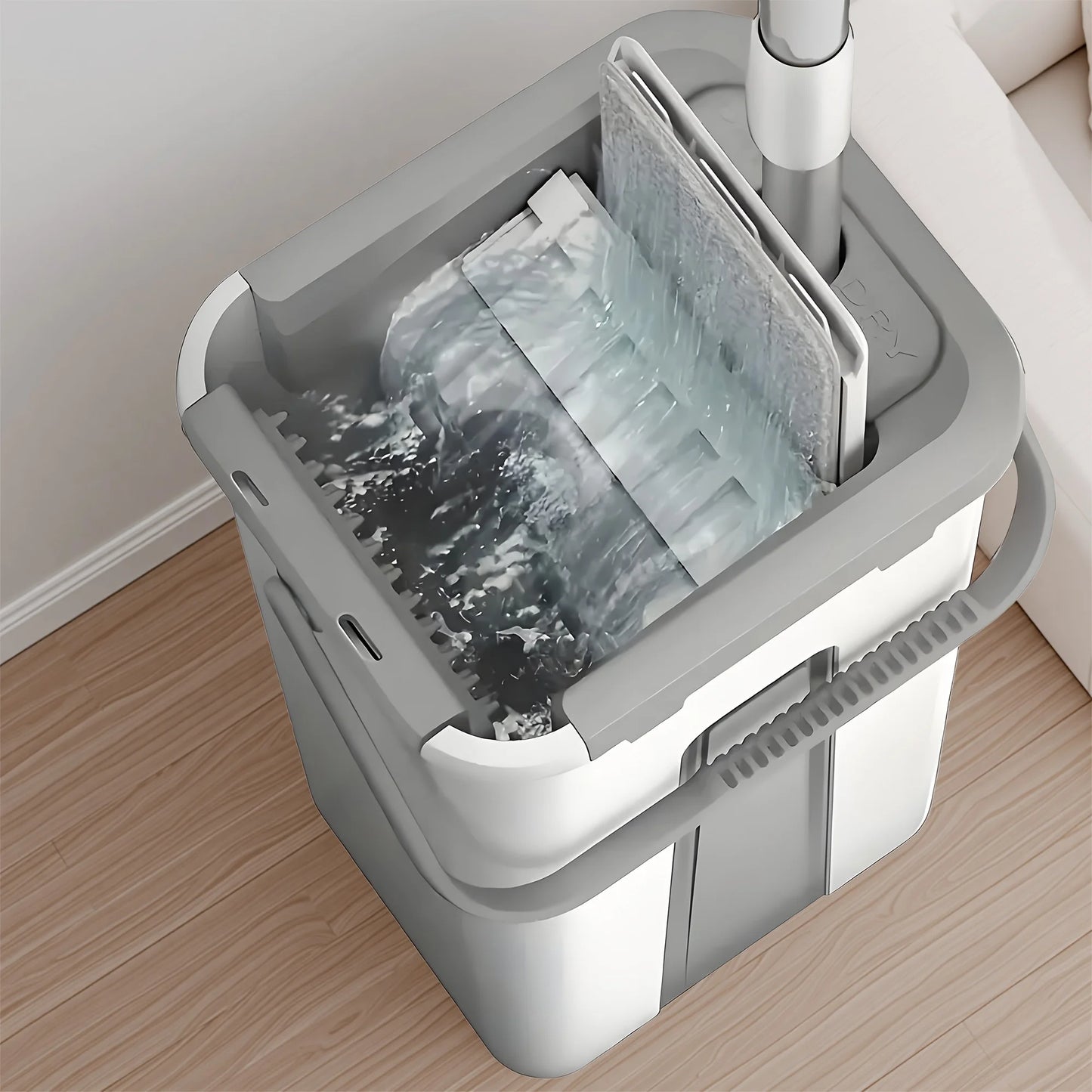 Magic Mop and Bucket Set – 360° Spin Flat Mop with 4 Microfiber Pads for Wet & Dry Floor Cleaning, Home Kitchen Bathroom