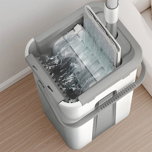 Magic Mop and Bucket Set – 360° Spin Flat Mop with 4 Microfiber Pads for Wet & Dry Floor Cleaning, Home Kitchen Bathroom