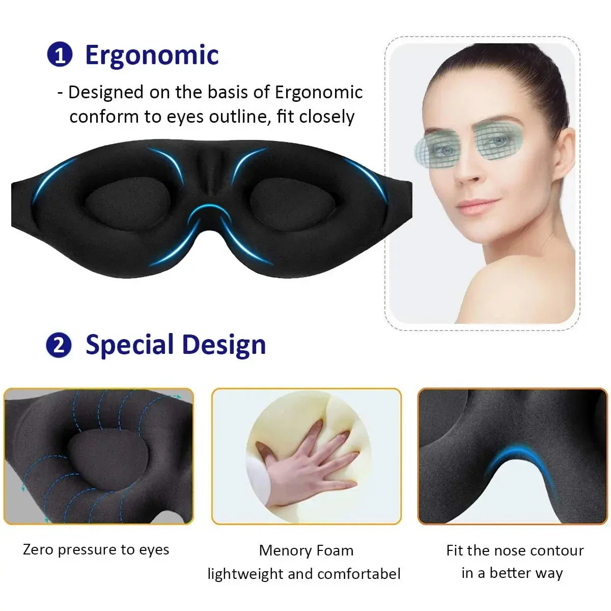 Sleep Mask for Light Blocking & Restful Sleep