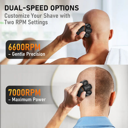 Electric Bald Head Shaver Waterproof Grooming Kit