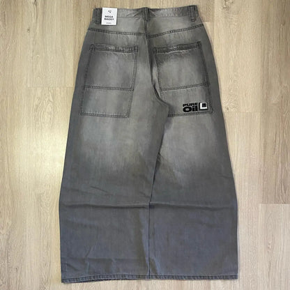 Women's Washed Wide Legged Jeans