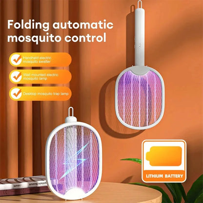 Electric Mosquito Killer Racket – USB Rechargeable Fly Swatter Trap with UV Light, Indoor & Outdoor Bug Zapper