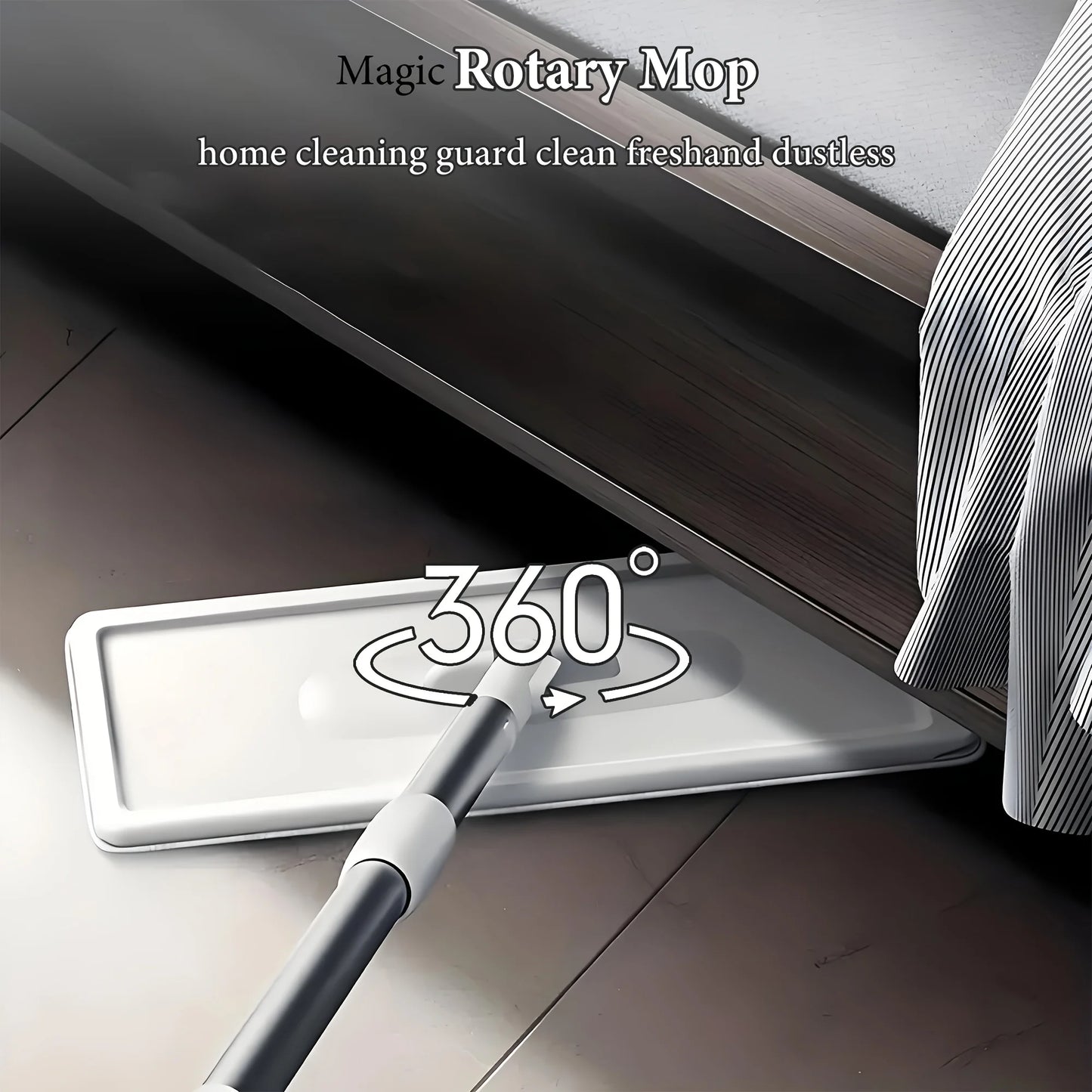 Magic Mop and Bucket Set – 360° Spin Flat Mop with 4 Microfiber Pads for Wet & Dry Floor Cleaning, Home Kitchen Bathroom