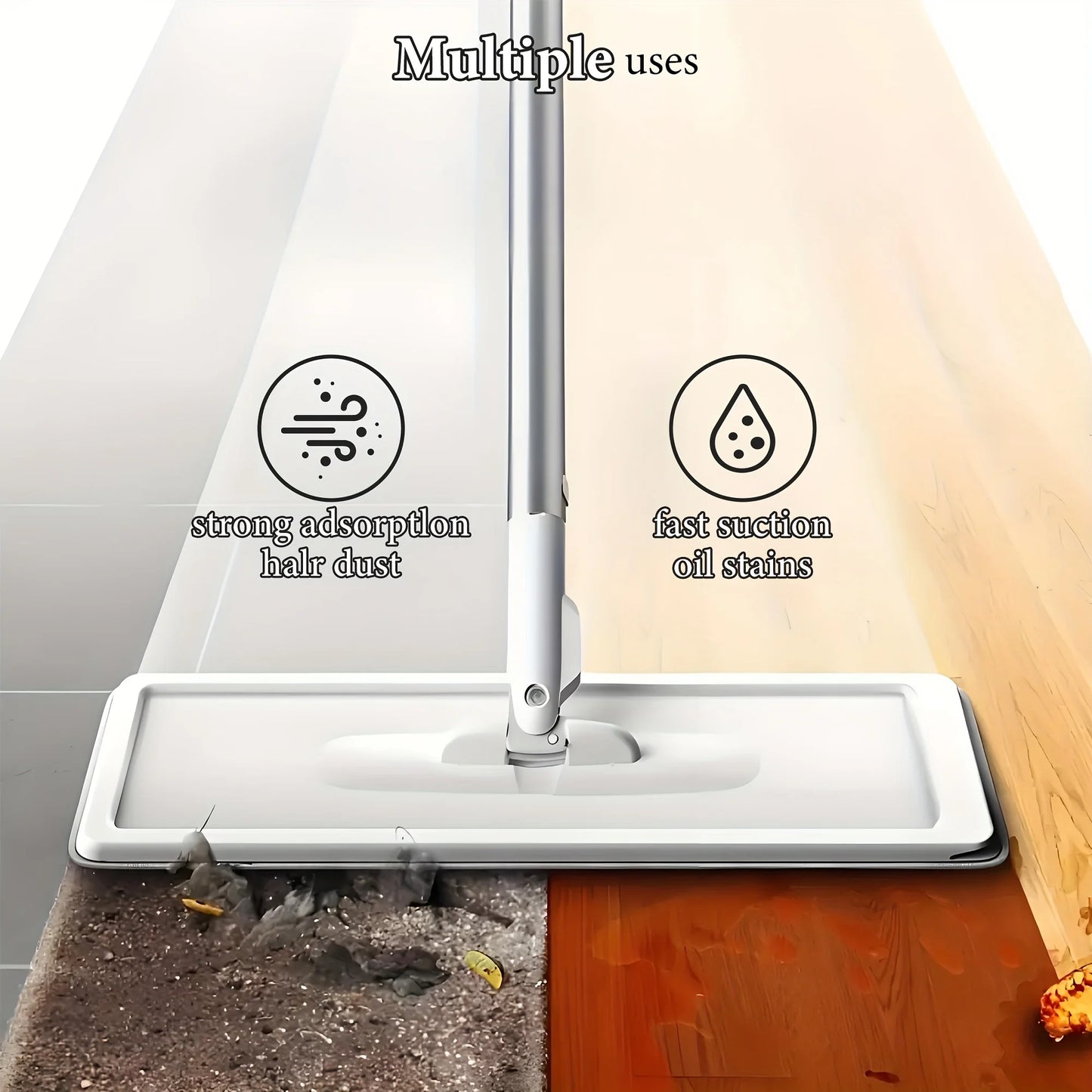 Magic Mop and Bucket Set – 360° Spin Flat Mop with 4 Microfiber Pads for Wet & Dry Floor Cleaning, Home Kitchen Bathroom